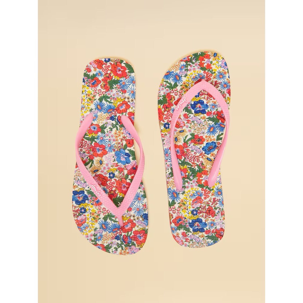 Joules Womens Sandy Flip Flops W49181 Pink Ditsy