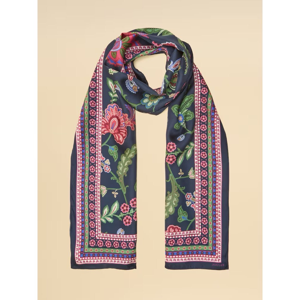 Joules Womens Windsor Silk Scarf Y31-164 Navy Floral