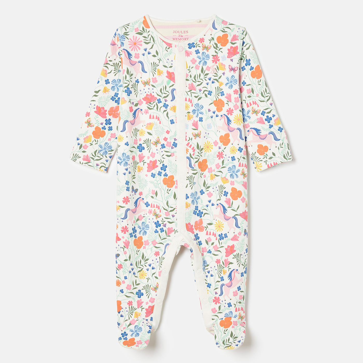 Joules Razamtaz Sleepsuit K75642 Cream Horse Clothing NEWBORN / Cream,0-3M / Cream