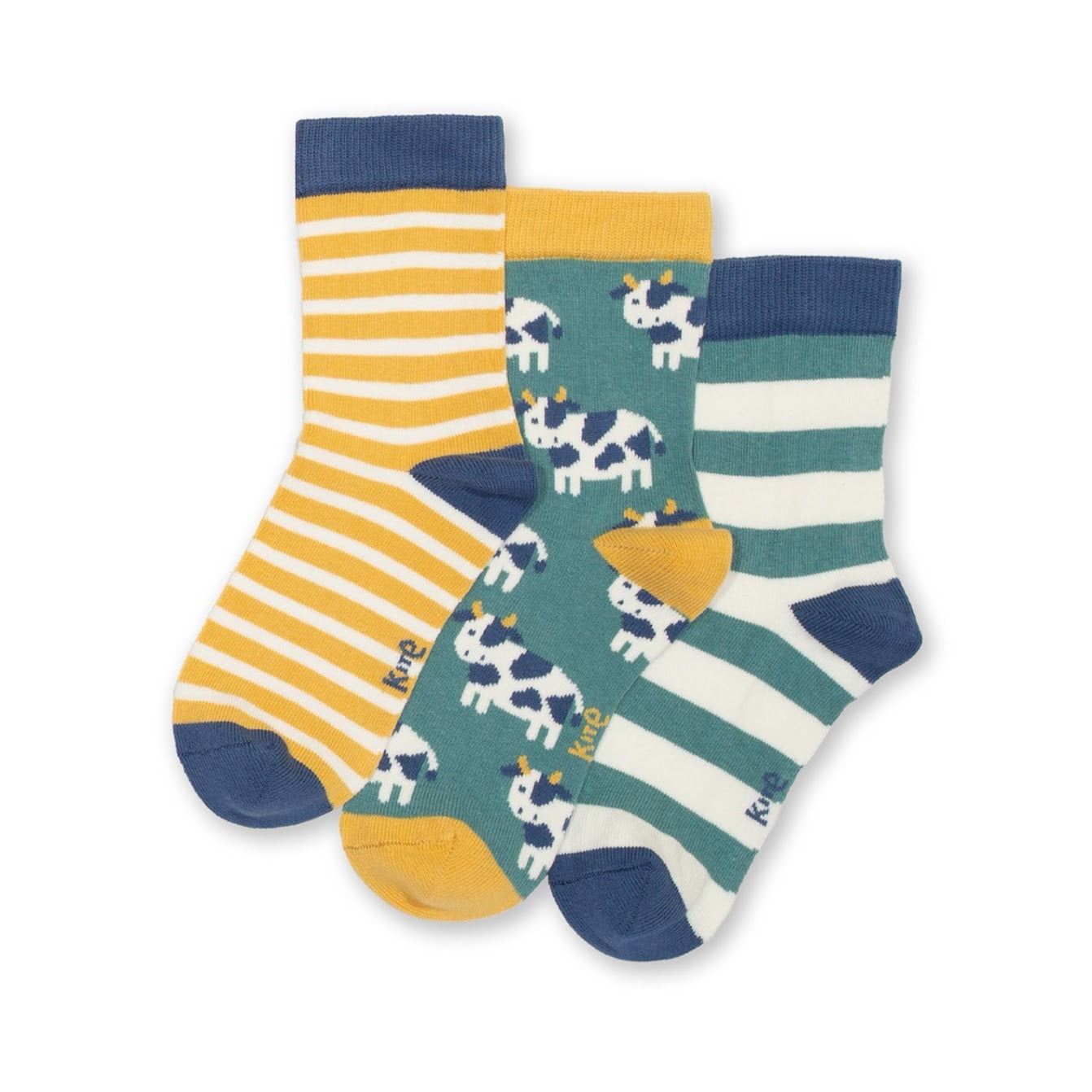 Kite 3 Pack Moo Moo Socks 6721 Clothing 6-12M / Multi,1-2YRS / Multi,UK6-8 / Multi,UK9-12 / Multi,UK13-2 / Multi