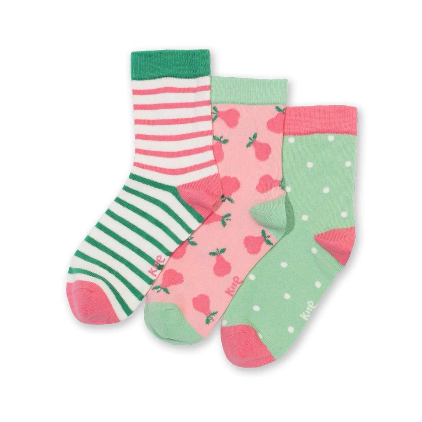 Kite 3 Pack Pear-Fect Socks 6333 Clothing 6-12M / Multi,1-2YRS / Multi,UK3-5 ADULT / Multi,UK6-8 / Multi,UK9-12 / Multi,UK13-2 / Multi