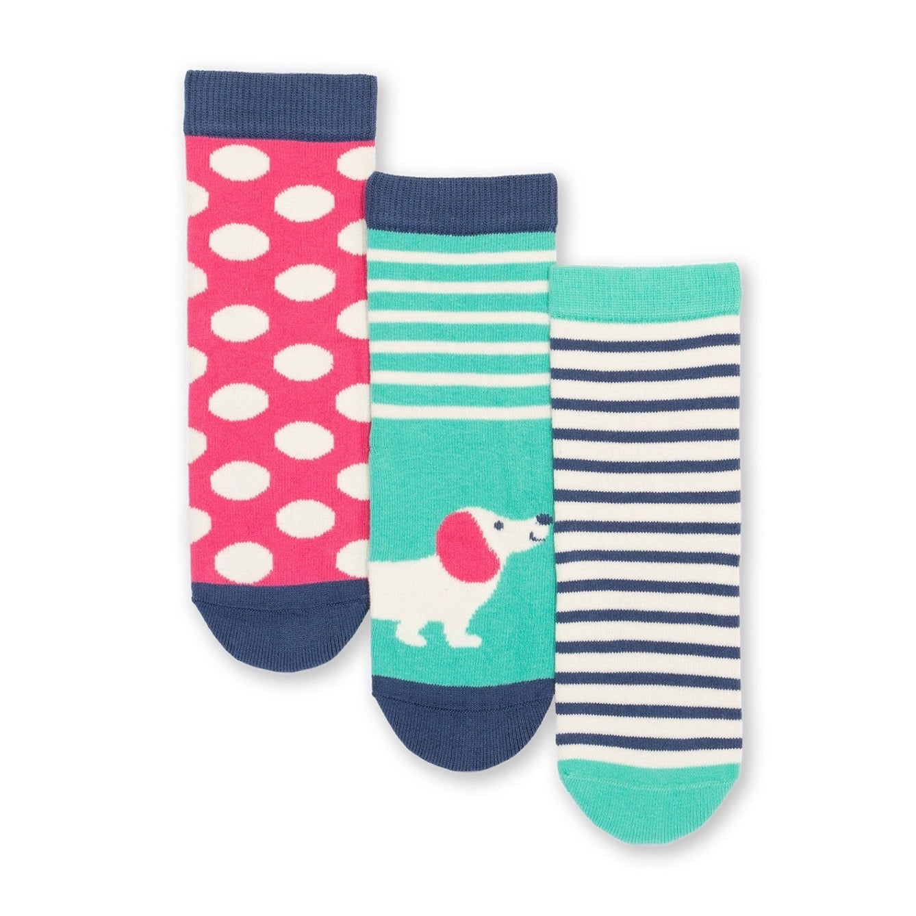 Kite 3 Pack Socks 41-7807 Flora Clothing 0-6M / Multi,6-12M / Multi,1-2YRS / Multi,UK6-8 / Multi,UK9-12 / Multi,UK13-2 / Multi