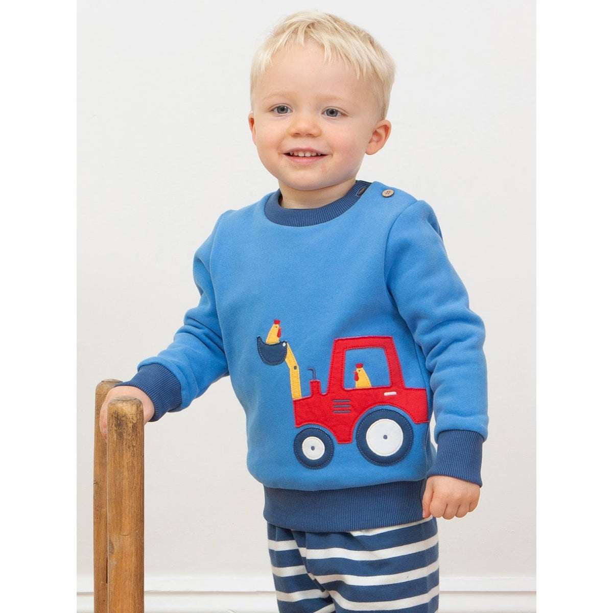 Kite Farmer Cluck Cluck Infant Sweatshirt 53-9759 Clothing 3-6M / Blue,6-9M / Blue,9-12M / Blue,12-18M / Blue,18-24M/2Y / Blue,3YRS / Blue,4YRS / Blue,5YRS / Blue