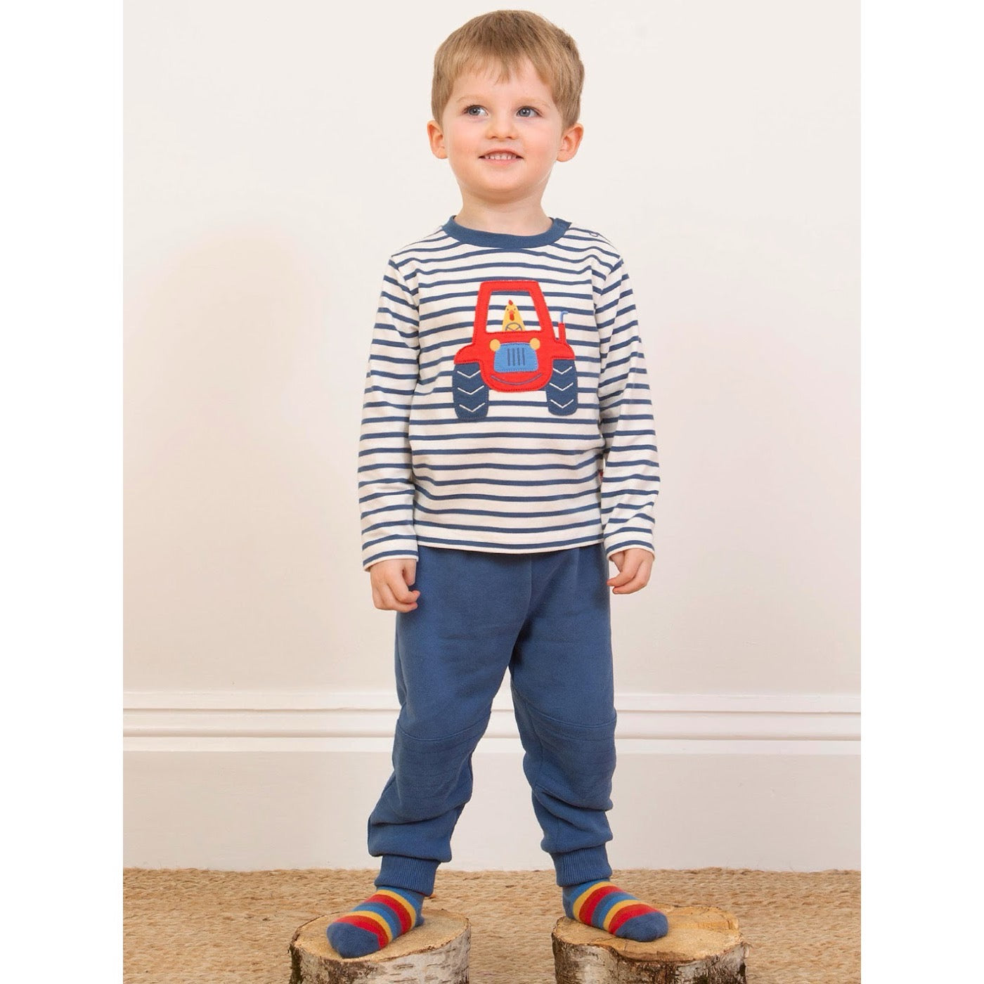 Kite Farmer Cluck Cluck Infant T-Shirt 53-9711 Navy Stripe Clothing 3-6M / Navy,6-9M / Navy,9-12M / Navy,12-18M / Navy,18-24M/2Y / Navy,3YRS / Navy,4YRS / Navy,5YRS / Navy