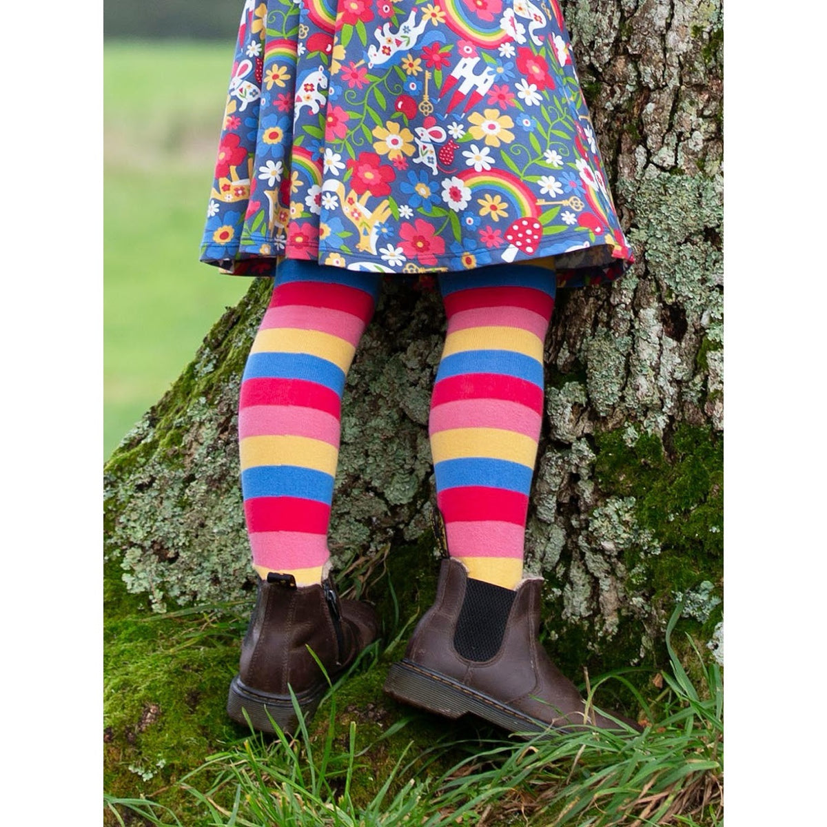 Kite Girls Stripy Tights 53-7899 Rose Pink Clothing 2-4YRS / Multi,4-6YRS / Multi,6-8YRS / Multi,8-10YRS / Multi