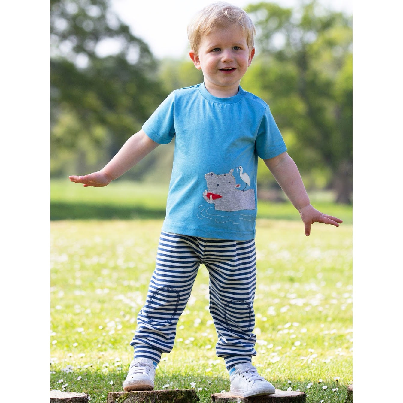 Kite Happy Hippo Infant T-Shirt F471 Clothing 3-6M / Blue,6-9M / Blue,9-12M / Blue,12-18M / Blue,18-24M/2Y / Blue,3YRS / Blue,4YRS / Blue,5YRS / Blue