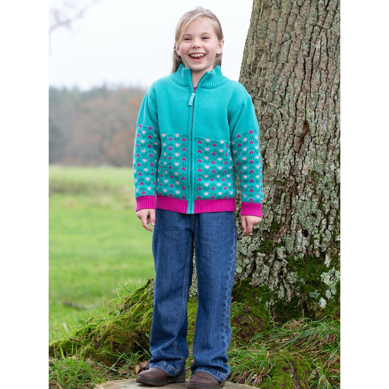 Kite Hygge Jacket Flower Fable 54-F504 Clothing 4YRS / Aqua,5YRS / Aqua,6YRS / Aqua,8YRS / Aqua