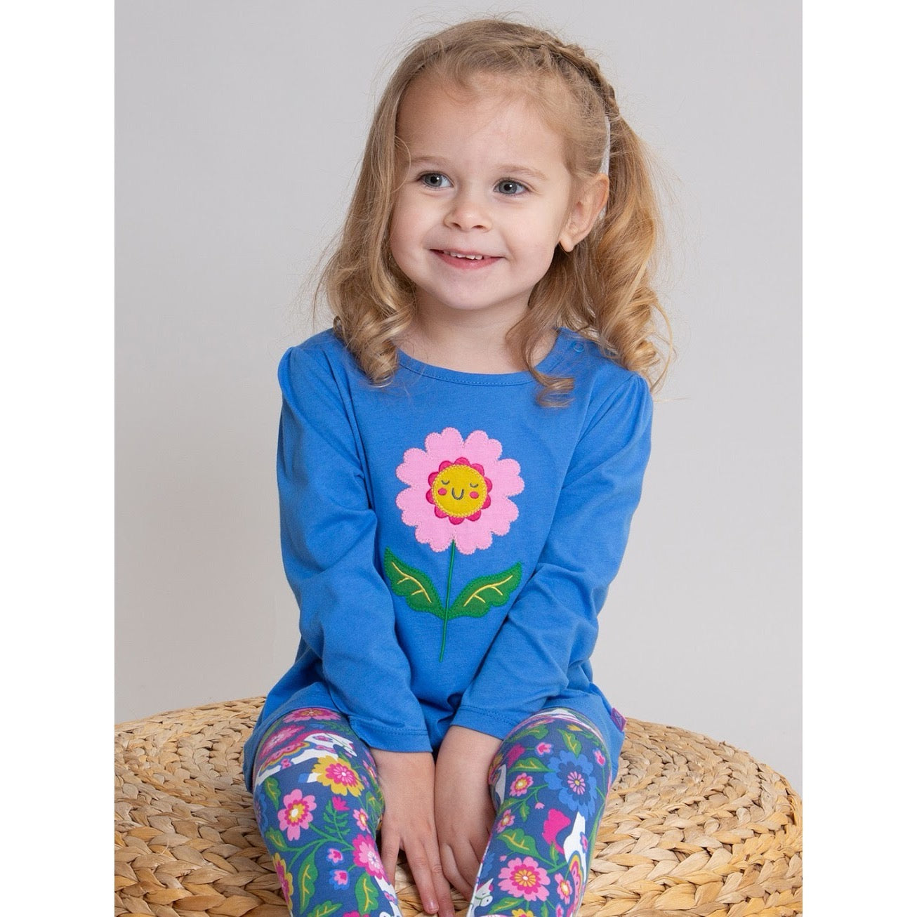 Kite Infant Girls Tunic Blooming Happy 64-9719-Ygt Clothing 3-6M / Blue,6-9M / Blue,9-12M / Blue,12-18M / Blue,18-24M/2Y / Blue,3YRS / Blue,4YRS / Blue,5YRS / Blue