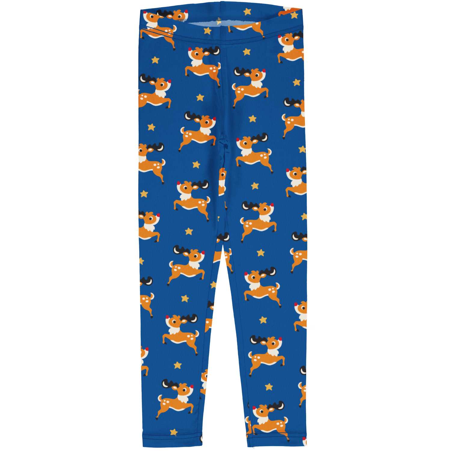 Maxomorra Reindeer Leggings Aw24 Clothing 3-4YRS / Blue,4-5YRS / Blue,5-6YRS / Blue,7-8YRS / Blue