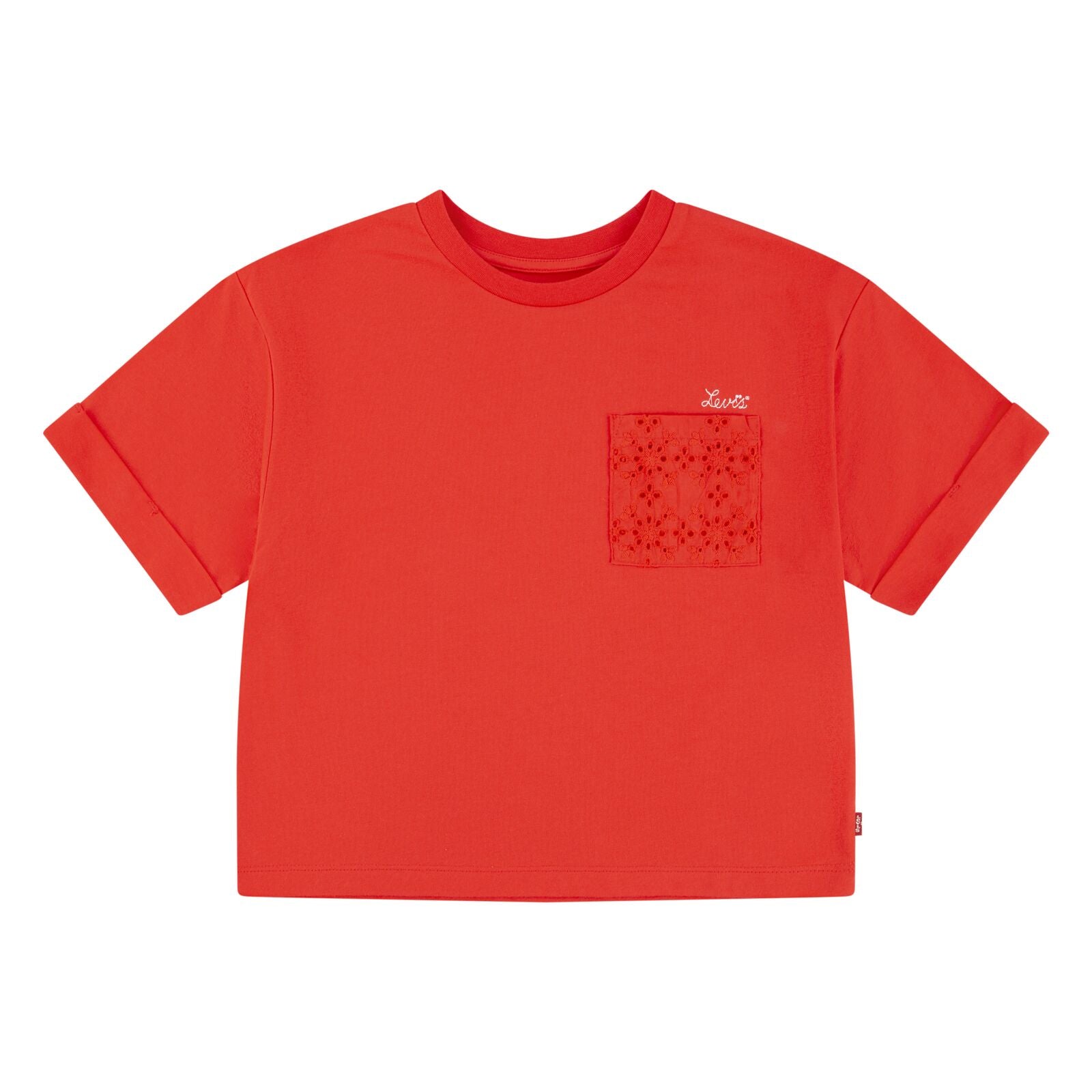 Levis Girls Meet & Greet Pocket T-Shirt 4Em166-R1q Red Clothing 10YRS / Red,12YRS / Red,14YRS / Red,16YRS / Red