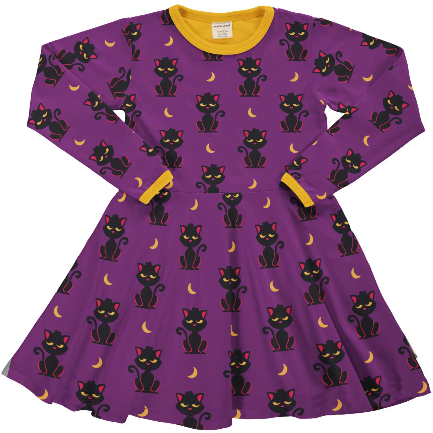 Maxomorra Cat Circle Dress Aw24 Clothing 3-4YRS / Purple,4-5YRS / Purple,5-6YRS / Purple,7-8YRS / Purple