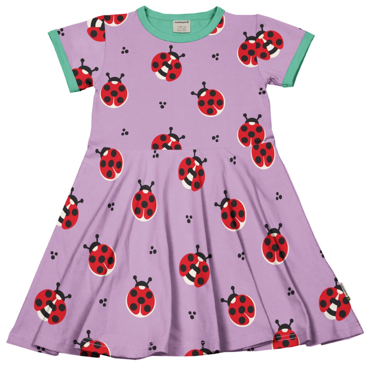 Maxomorra Ladybug Circle Dress Ss25 Clothing 3-4YRS / Purple,5-6YRS / Purple,7-8YRS / Purple