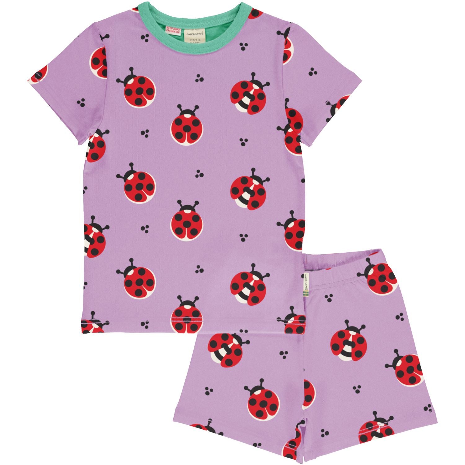 Maxomorra Ladybug Pj Set Ss25 Clothing 3-4YRS / Purple,5-6YRS / Purple,7-8YRS / Purple