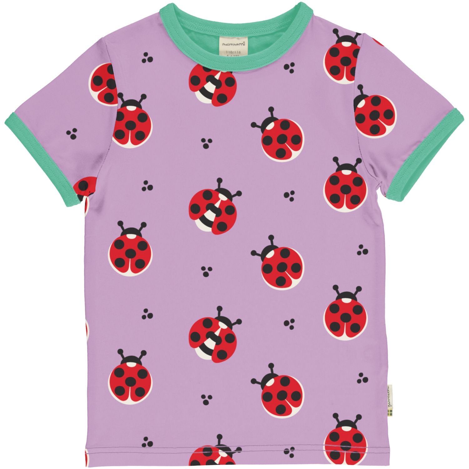 Maxomorra Ladybug Printed T-Shirt Ss25 Clothing 3-4YRS / Purple,5-6YRS / Purple,7-8YRS / Purple