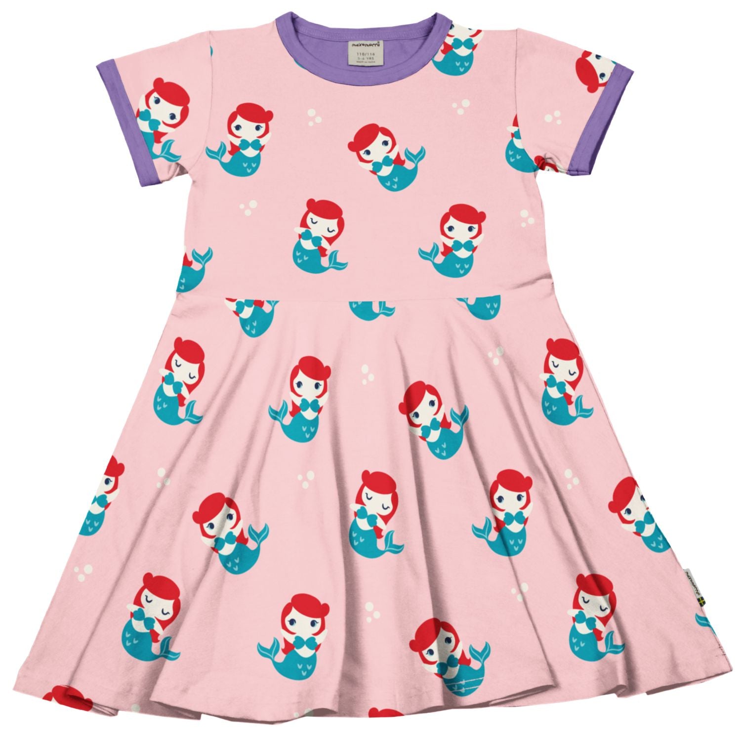 Maxomorra Mermaid Circle Dress Ss25 Clothing 3-4YRS / Pink,5-6YRS / Pink,7-8YRS / Pink