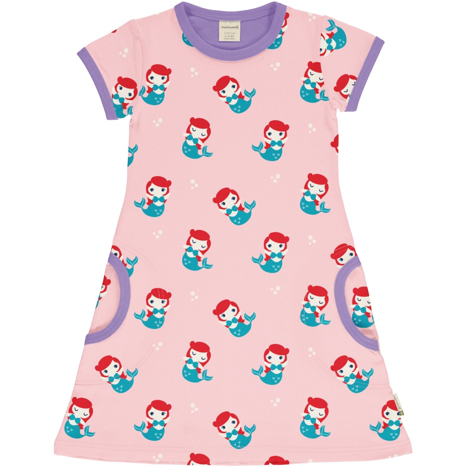 Maxomorra Mermaid Pocket Dress Ss25 Clothing 3-4YRS / Pink,5-6YRS / Pink,7-8YRS / Pink