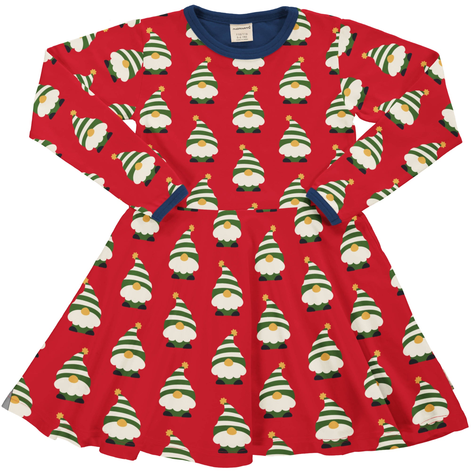 Maxomorra Swedish Santa Circle Dress Clothing 3-4YRS / Red,5-6YRS / Red,7-8YRS / Red,9-10YRS / Red,1-2 YRS / Red