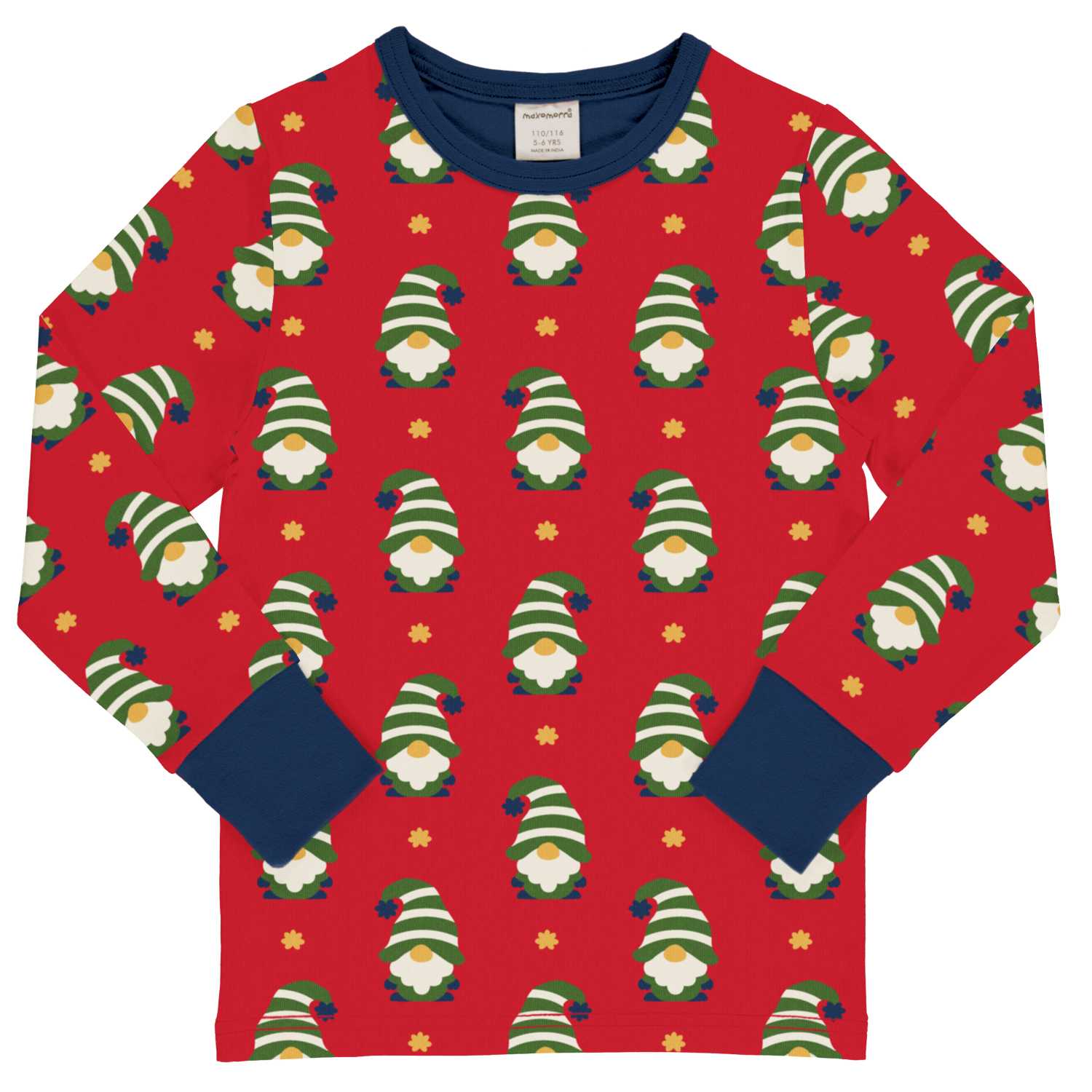 Maxomorra Swedish Santa Ls Top Clothing 2-3YRS / Red,3-4YRS / Red,4-5YRS / Red,5-6YRS / Red,7-8YRS / Red,9-10YRS / Red,1-2 YRS / Red