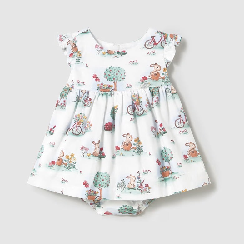 Mayoral Baby Girls Dress 1869 Bunny Print Clothing 4-6M / White,6-9M / White,12M / White,18M / White