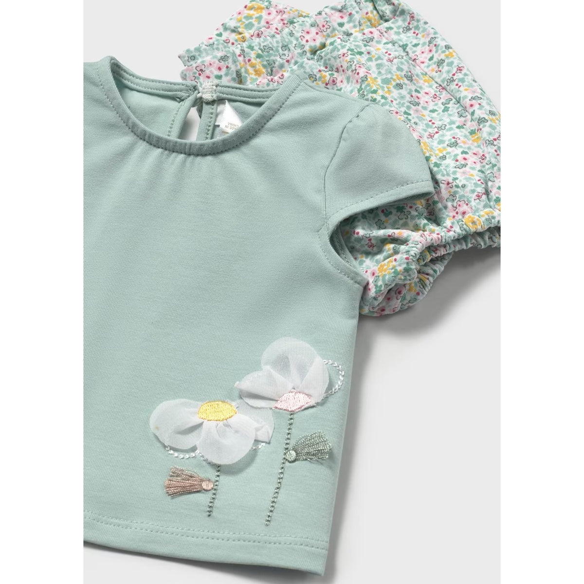Mayoral Baby Girls Set 1663 Applique Top Clothing 4-6M / Seagrass,6-9M / Seagrass,12M / Seagrass,18M / Seagrass