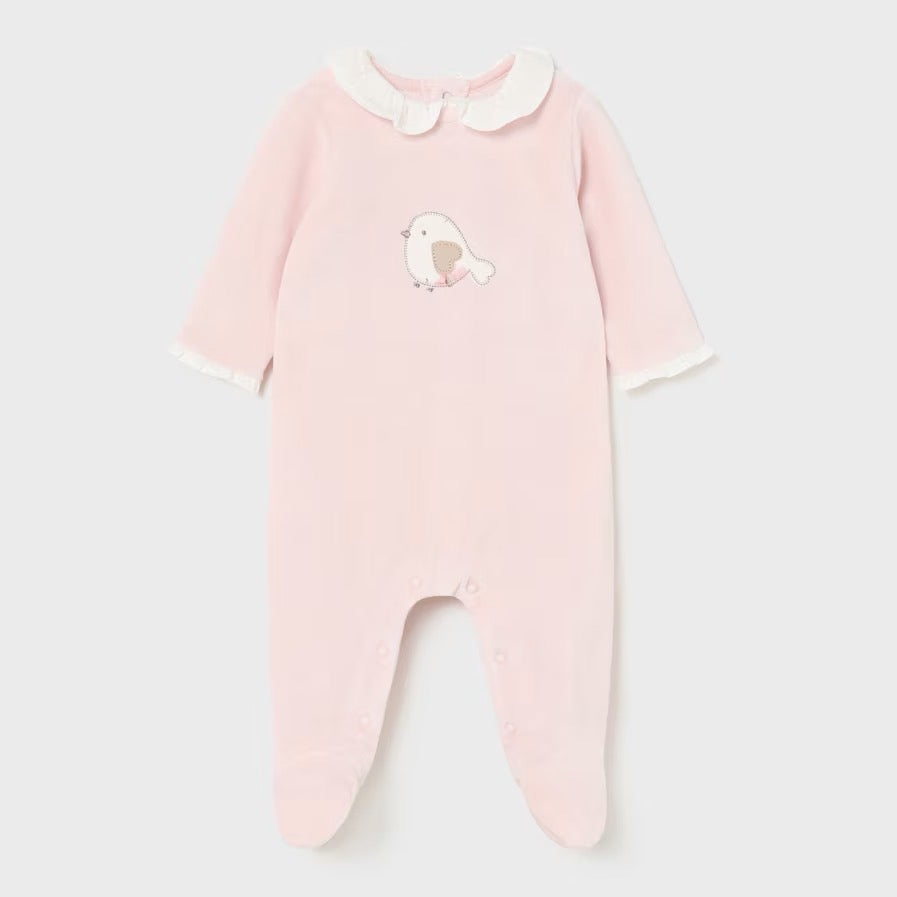 Mayoral Baby Girls Single Bird Sleepsuit 2777 Clothing 0-1M / Pink,1-2M / Pink,2-4M / Pink,4-6M / Pink,6-9M / Pink