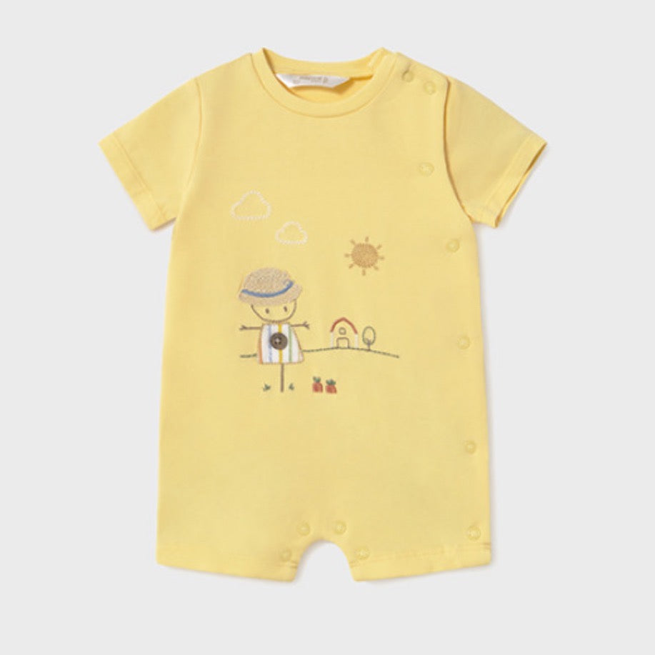 Mayoral Baby Short Romper 1707 Yellow Scarecrow Clothing 2-4M / Yellow,4-6M / Yellow,6-9M / Yellow,12M / Yellow