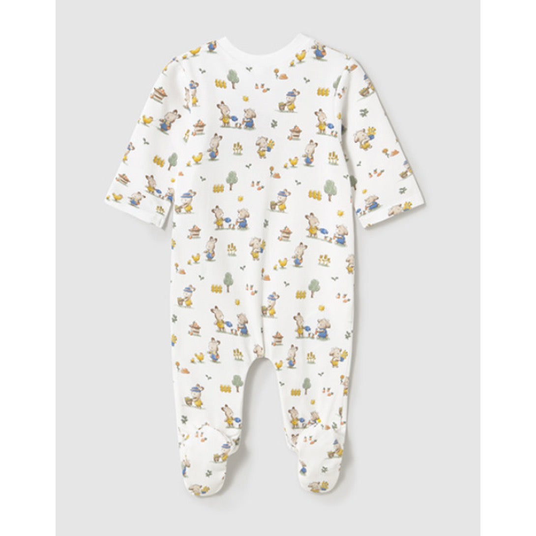 Mayoral Baby Sleepsuit 1709 Bunny Aop Print Clothing 0-1M / Yellow,1-2M / Yellow,2-4M / Yellow,4-6M / Yellow