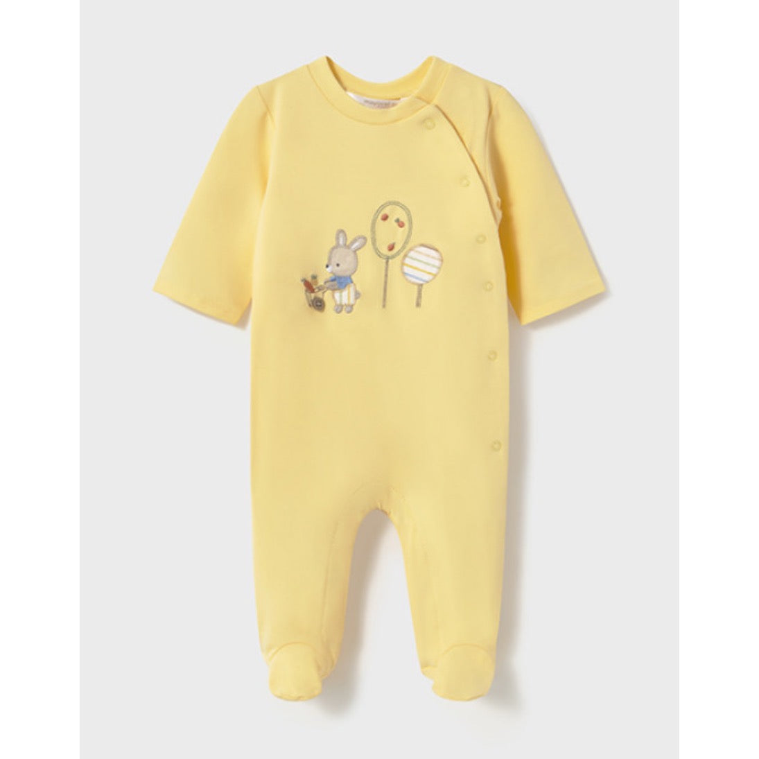 Mayoral Baby Sleepsuit 1709 Bunny Applique Clothing 0-1M / Yellow,1-2M / Yellow,2-4M / Yellow,4-6M / Yellow