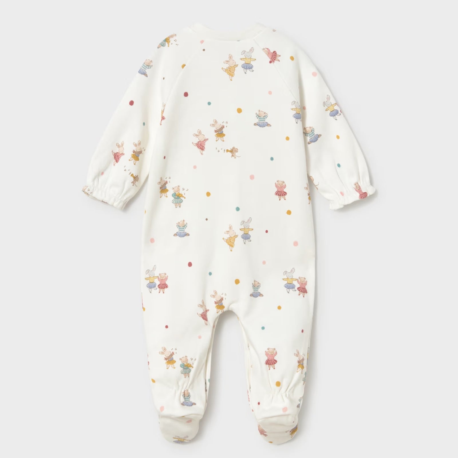 Mayoral Baby Sleepsuit 2751 Aop Tutu Bunny Print Clothing 0-1M / White,1-2M / White,2-4M / White,4-6M / White,6-9M / White