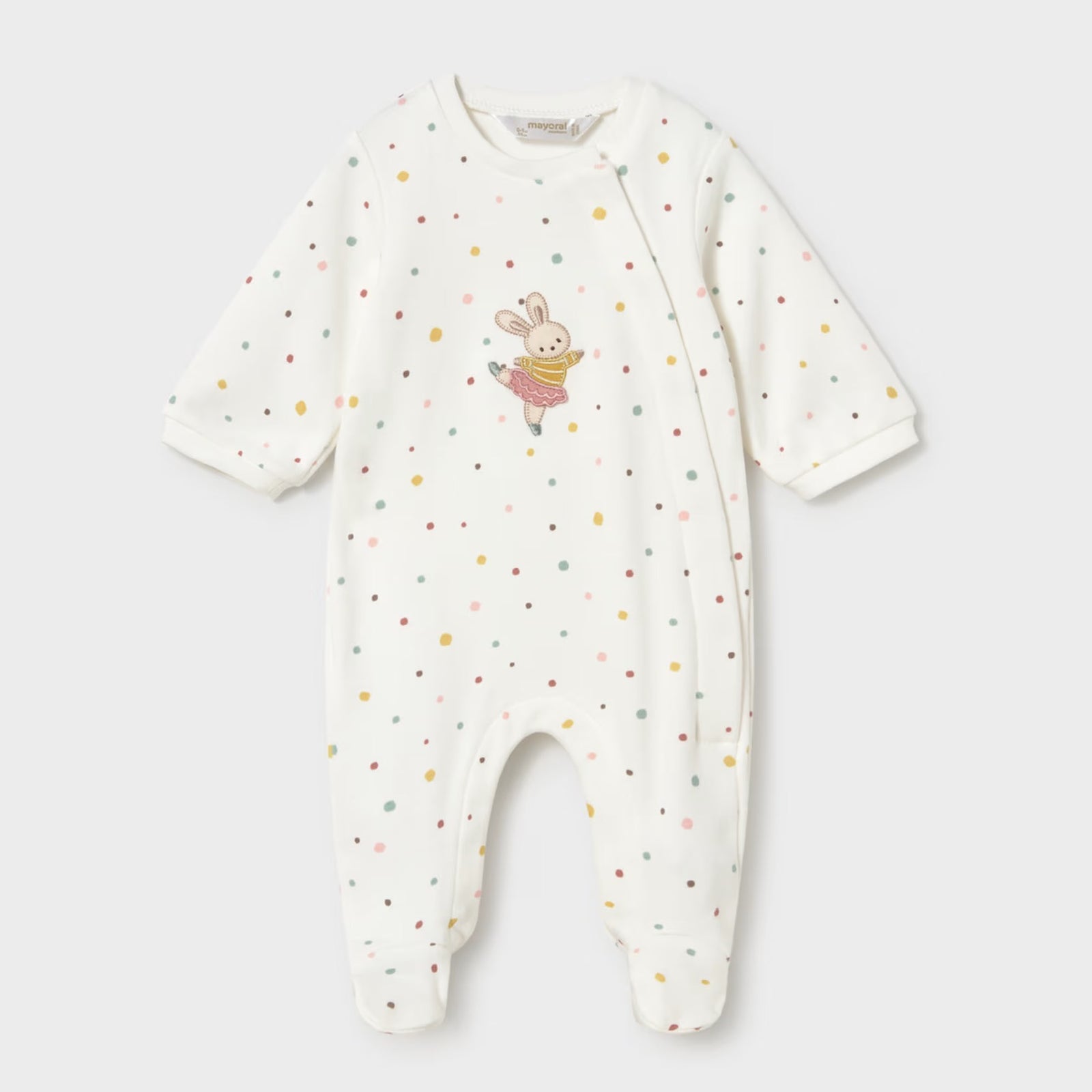 Mayoral Baby Sleepsuit 2751 Multi Spot Tutu Bunny Clothing 0-1M / White,1-2M / White,2-4M / White,4-6M / White,6-9M / White