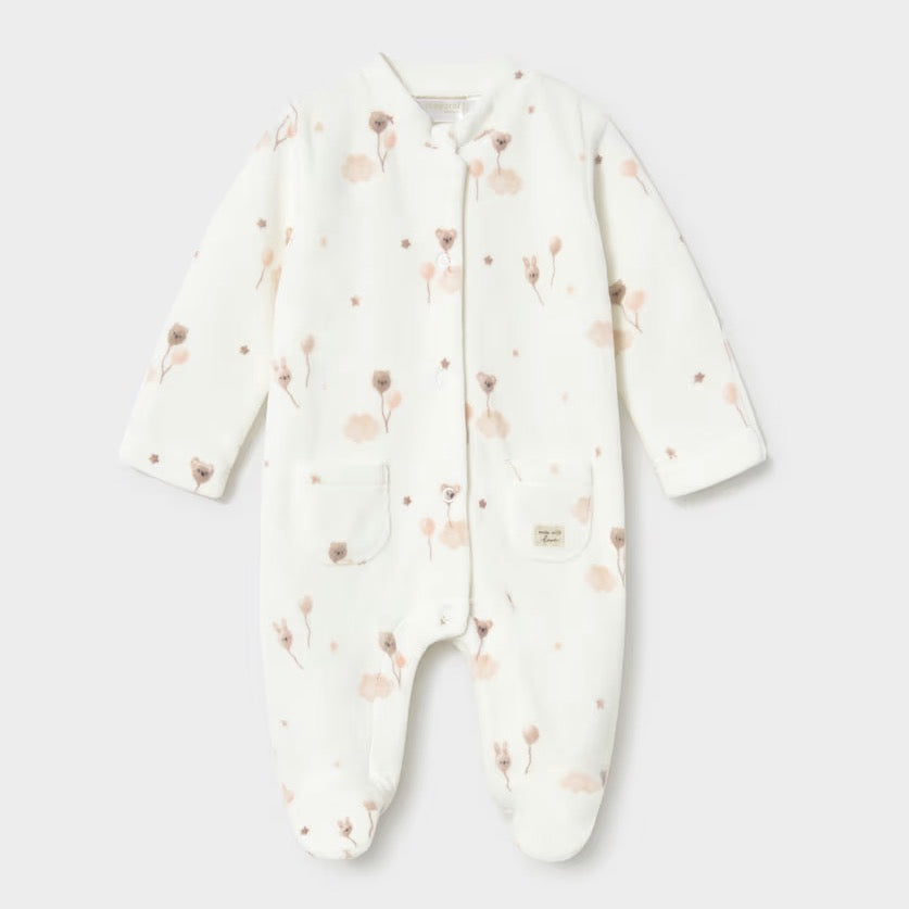 Mayoral Baby Sleepsuit 2761 Natural Print Clothing NEWBORN / White,0-1M / White,1-2M / White,2-4M / White,4-6M / White,6-9M / White