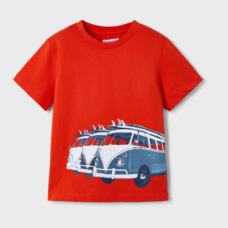 Mayoral Boys Campervan T-Shirt 3047 Red Clothing 4YRS / Red,5YRS / Red,6YRS / Red,7YRS / Red,8YRS / Red,9YRS / Red