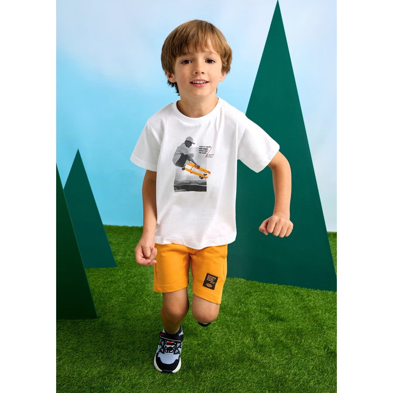 Mayoral Boys Skate Shorts Set 3607 Clothing 5YRS / Orange,6YRS / Orange,8YRS / Orange,9YRS / Orange