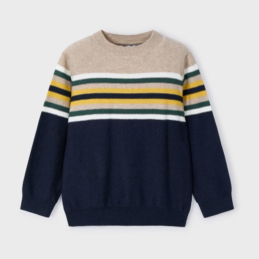 Mayoral Boys Stripe Sweater 4351 Navy Clothing 3YRS / Navy,4YRS / Navy,5YRS / Navy,6YRS / Navy,7YRS / Navy,8YRS / Navy,9YRS / Navy