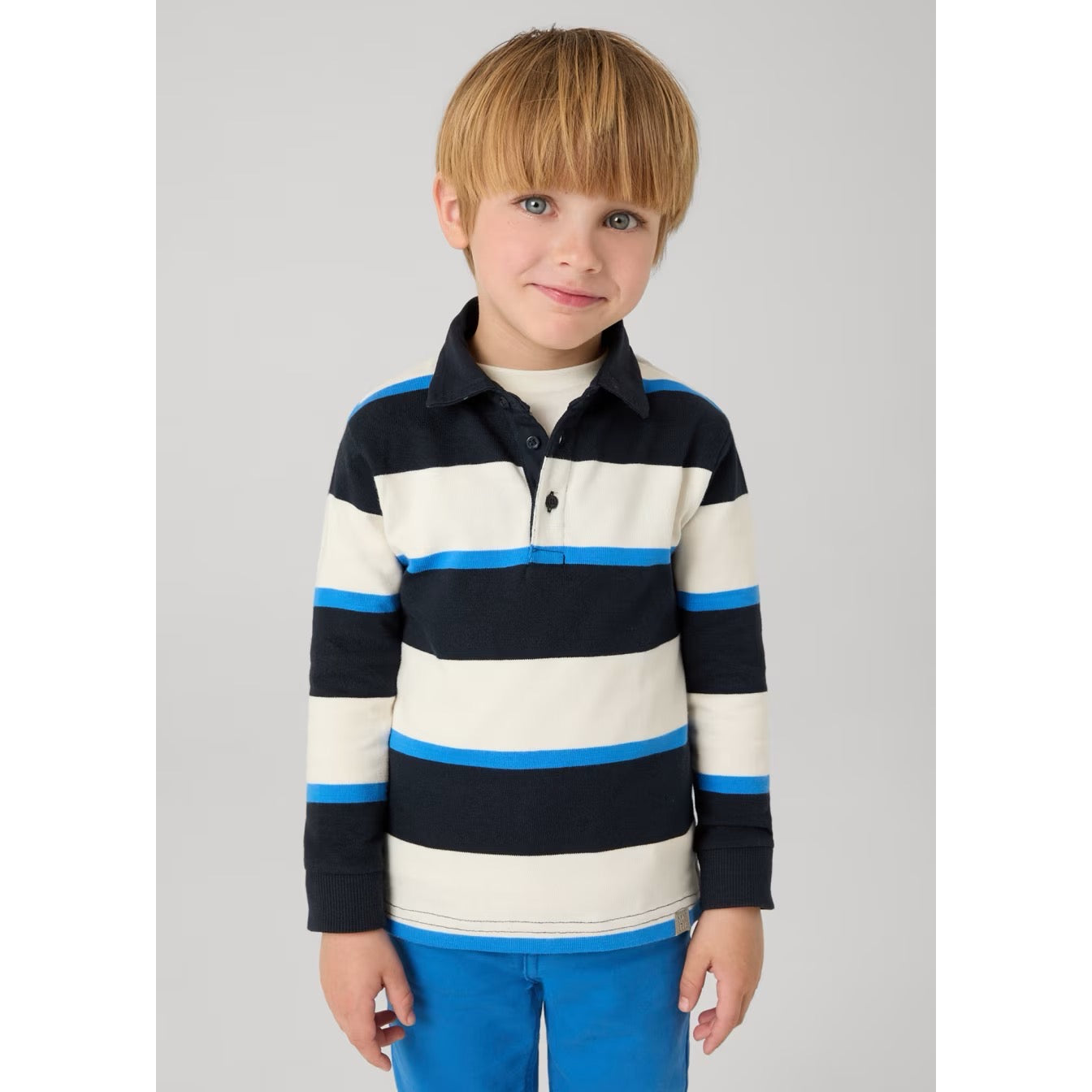 Mayoral Boys Striped Polo Shirt 4104 Navy Clothing 4YRS / Navy,5YRS / Navy,6YRS / Navy,7YRS / Navy,8YRS / Navy,9YRS / Navy