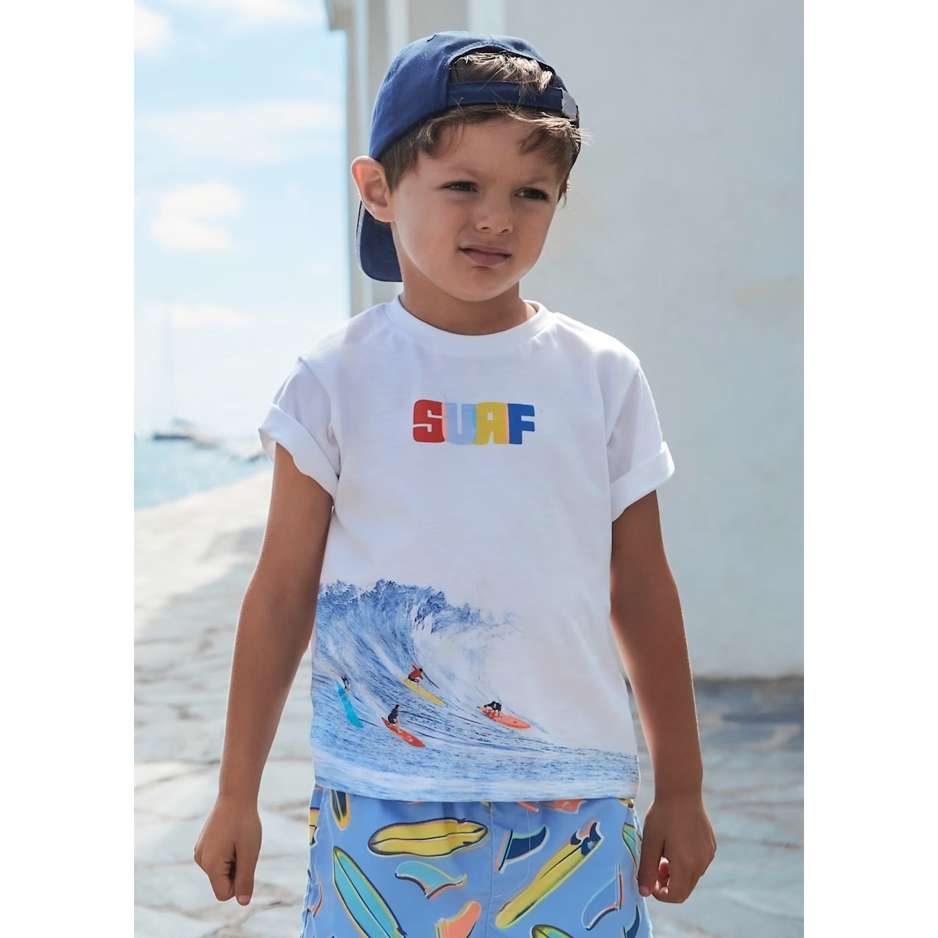 Mayoral Boys Surf T-Shirt 3046 Clothing 4YRS / White,5YRS / White,6YRS / White,7YRS / White,8YRS / White,9YRS / White