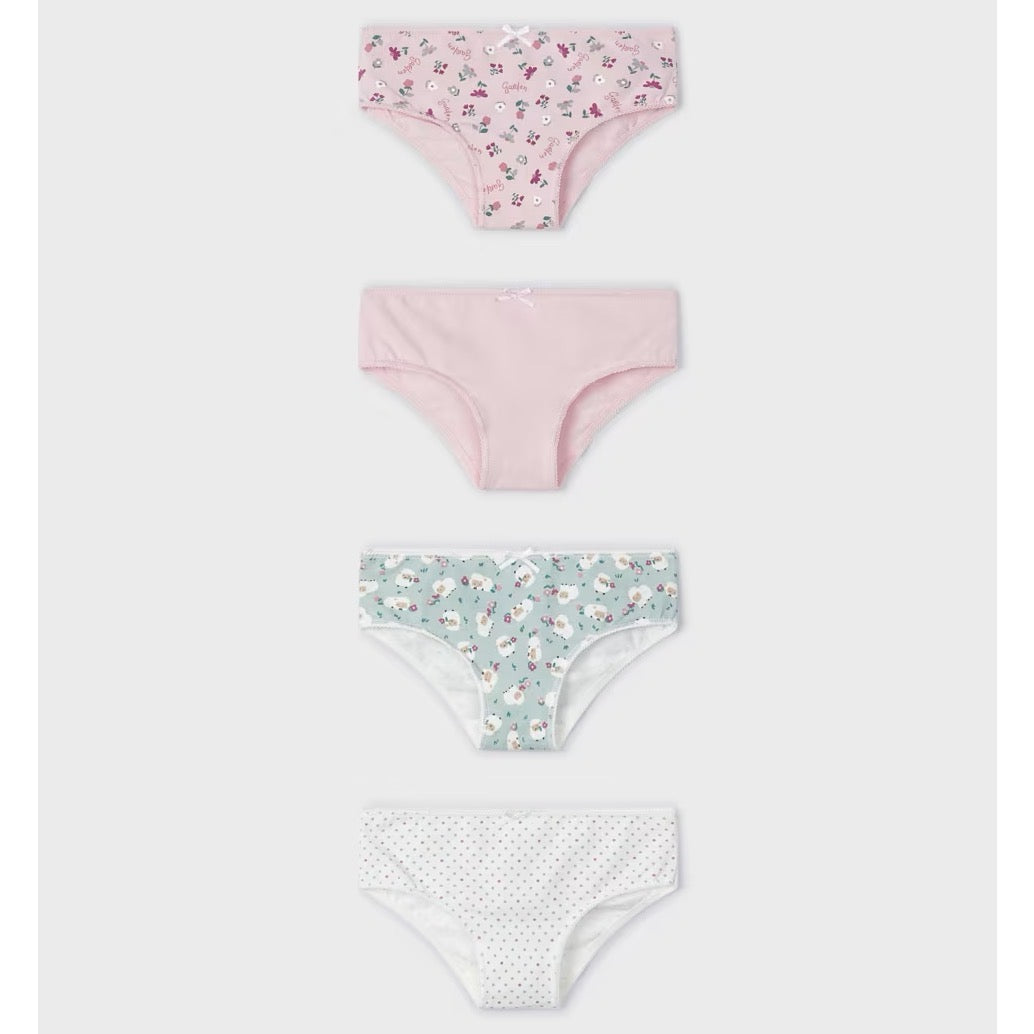 Mayoral Girls 4 Pack Underwear 10791 Sheep Clothing 2YRS / Multi,4YRS / Multi,6YRS / Multi,8YRS / Multi,10YRS / Multi