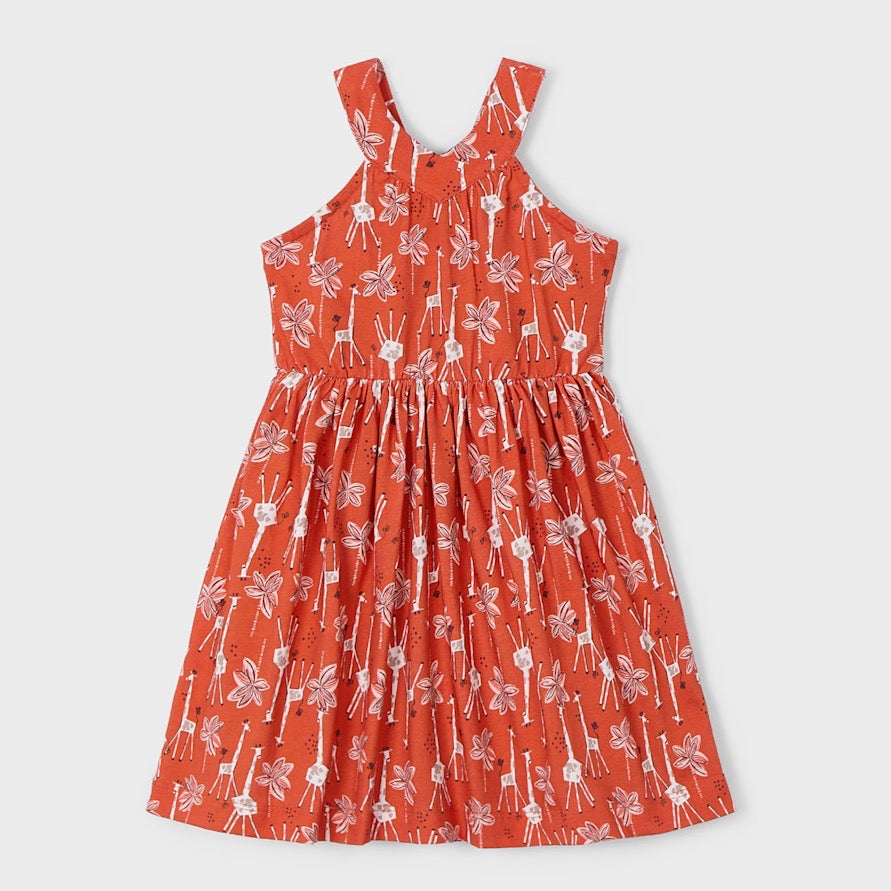 Mayoral Girls Dress 3938 Paprika Giraffe Clothing 4YRS / Paprika,5YRS / Paprika,6YRS / Paprika,8YRS / Paprika,9YRS / Paprika