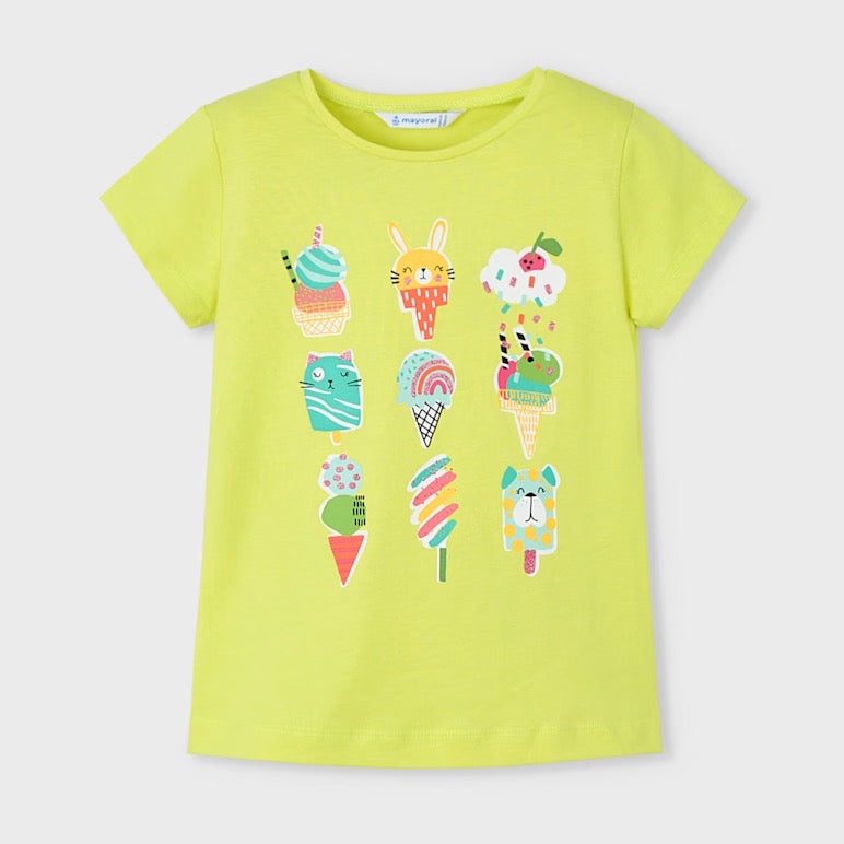 Mayoral Girls Ice Cream T-Shirt 3014 Citrus Clothing 2YRS / Citrus,3YRS / Citrus,4YRS / Citrus,5YRS / Citrus,6YRS / Citrus,7YRS / Citrus,8YRS / Citrus,9YRS / Citrus