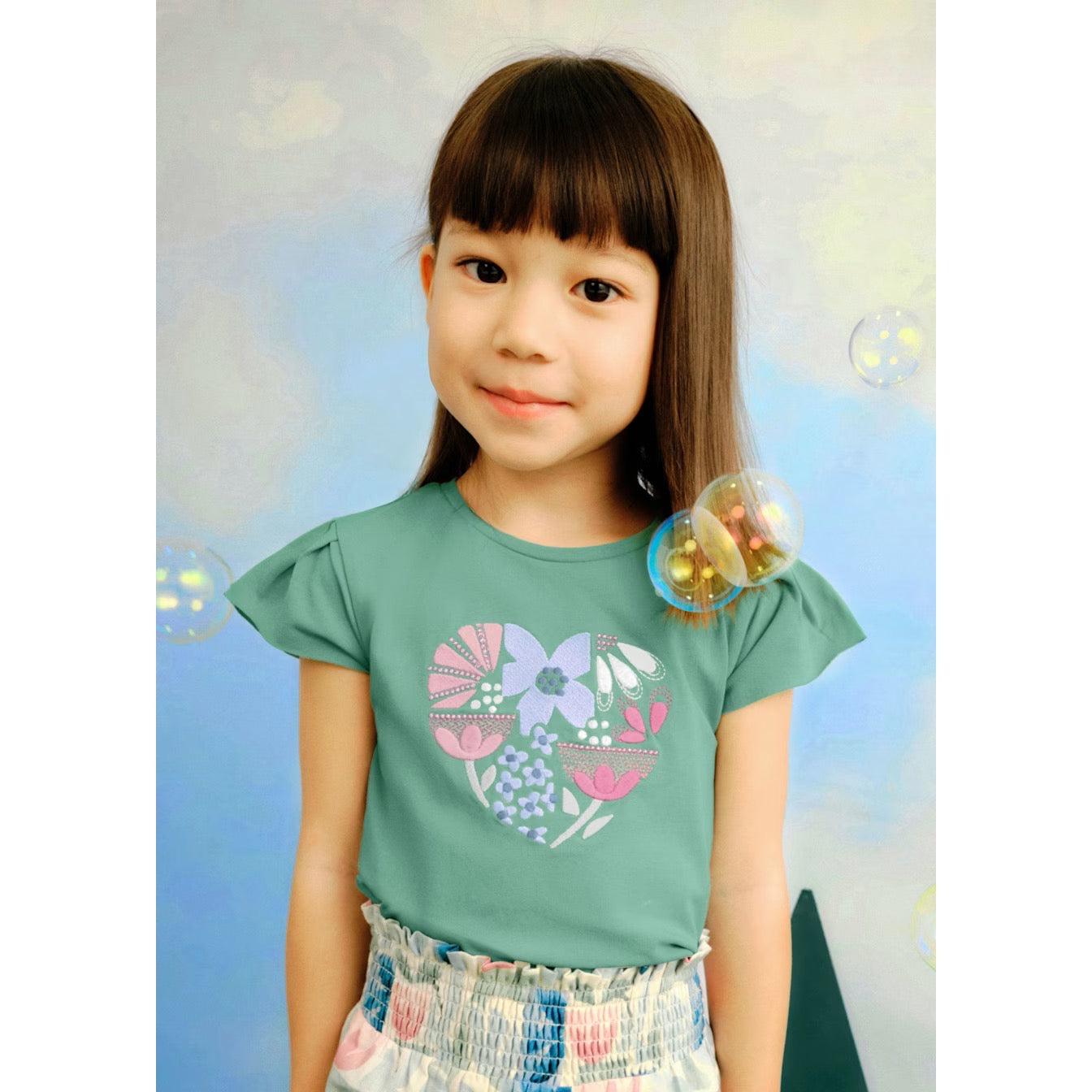 Mayoral Girls T-Shirt 3015 Green Clothing 5YRS / Green,6YRS / Green