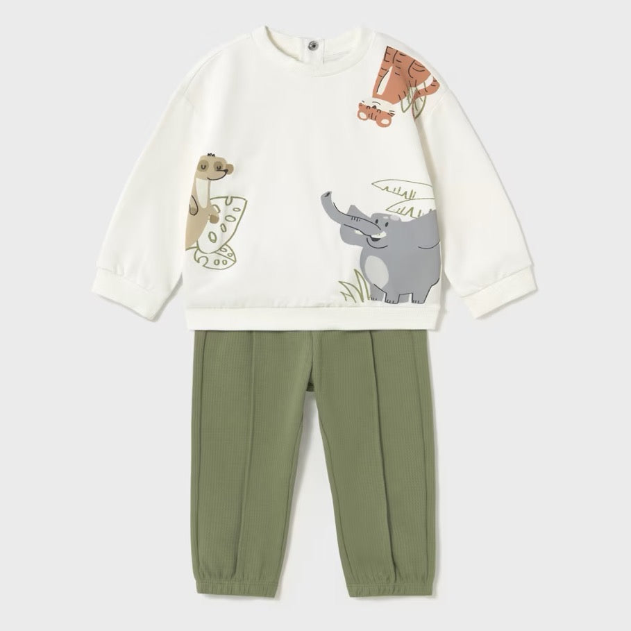 Mayoral Infant Boys Set 1841 Sage Safari Clothing 6M / Sage,12M / Sage,18M / Sage,24M / Sage