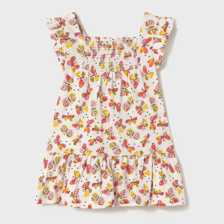 Mayoral Infant Girls Dress 1928 Butterflies Clothing 6M / Multi,12M / Multi,18M / Multi,24M / Multi,3YRS / Multi,4YRS / Multi