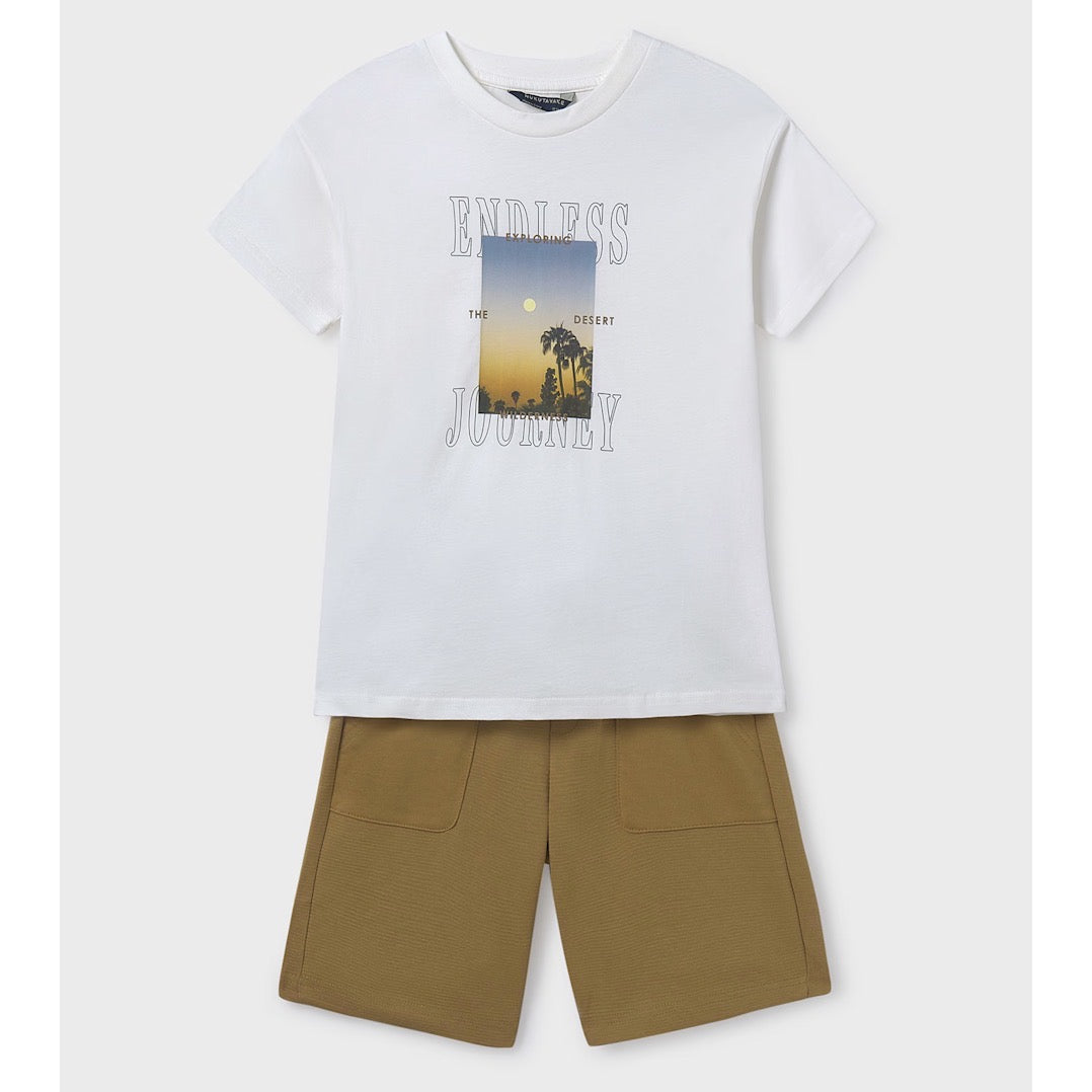 Mayoral Older Boys Shorts Set 6679 Clothing 10YRS / Natural,12YRS / Natural,14YRS / Natural,16YRS / Natural