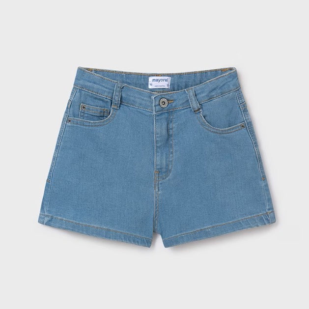 Mayoral Older Girls Denim Shorts 235 Light Denim Ss25 Clothing 10YRS / Light Denim,12YRS / Light Denim,14YRS / Light Denim