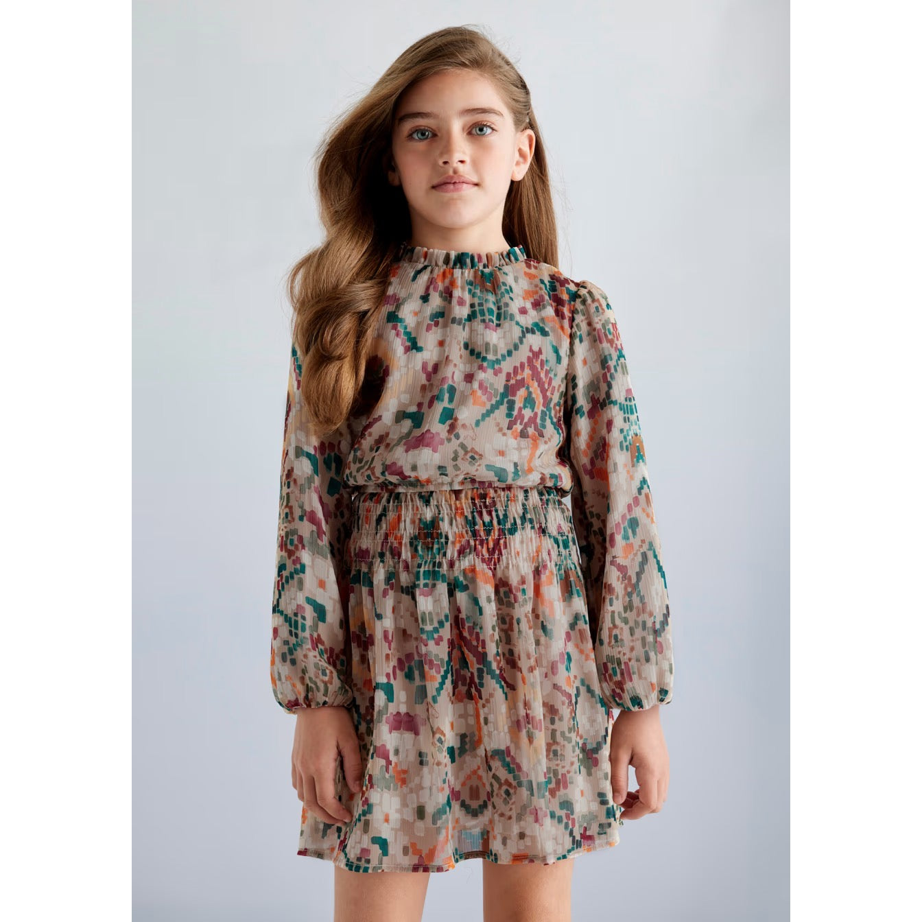 Mayoral Older Girls Dress 7981 Natural - Main Image