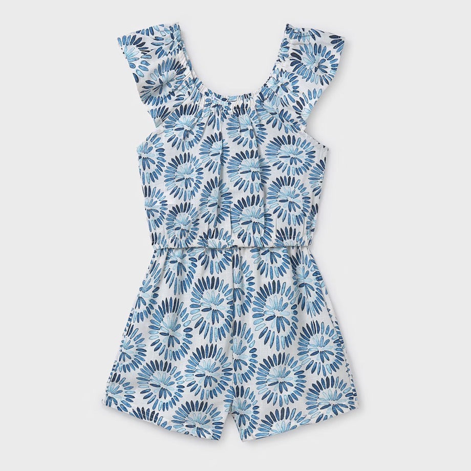 Mayoral Older Girls Printed Shorted Set 6220 Blue Clothing 10YRS / Blue,12YRS / Blue,14YRS / Blue,16YRS / Blue