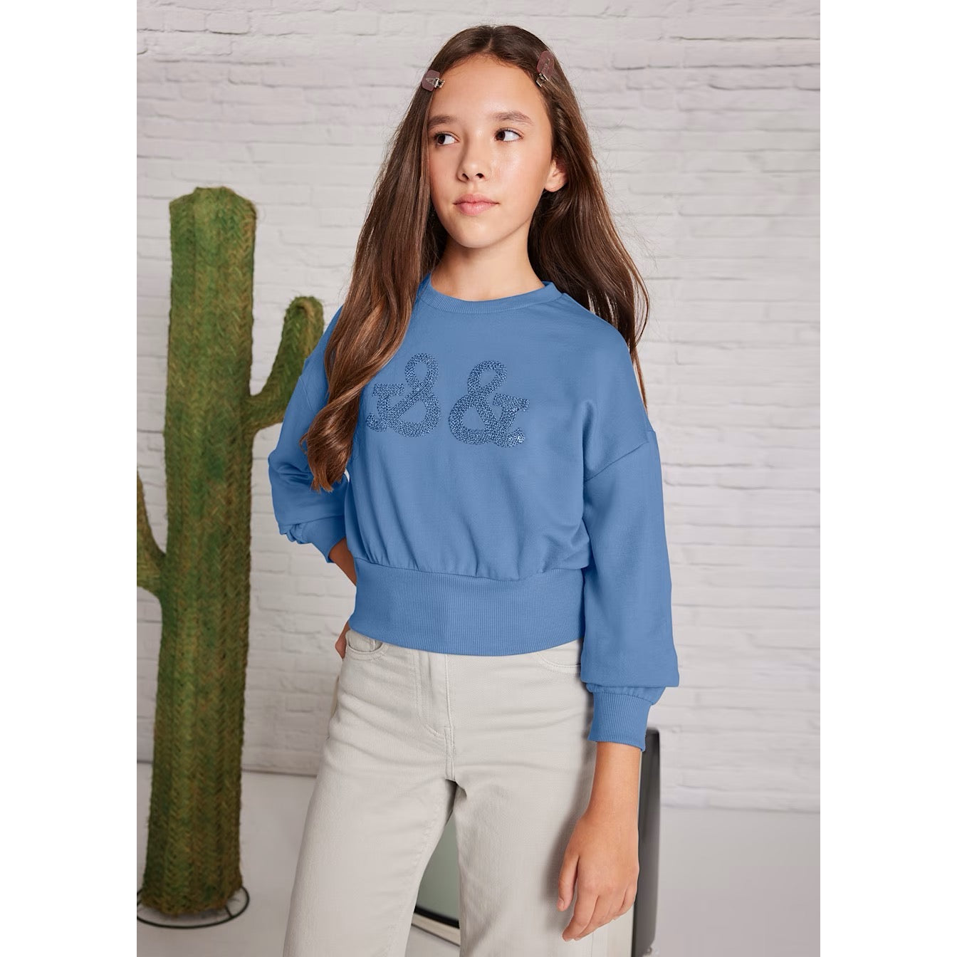 Mayoral Older Girls Sweatshirt 6401 Blue Clothing 10YRS / Blue,12YRS / Blue,14YRS / Blue