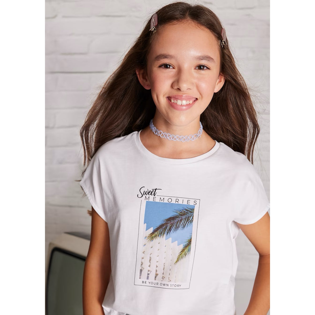 Mayoral Older Girls T-Shirt 6026 Sweet Memories Clothing 10YRS / White,12YRS / White,14YRS / White
