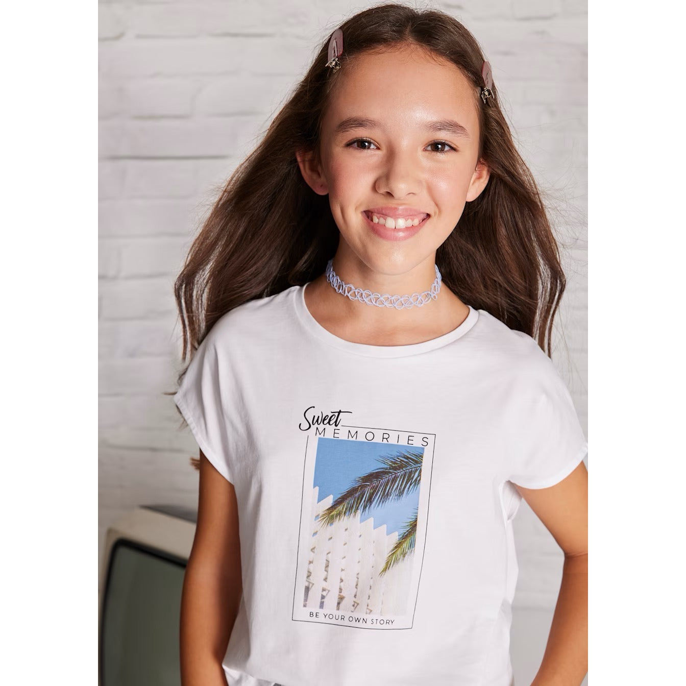 Mayoral Older Girls T-Shirt 6026 Sweet Memories Clothing 10YRS / White,12YRS / White,14YRS / White