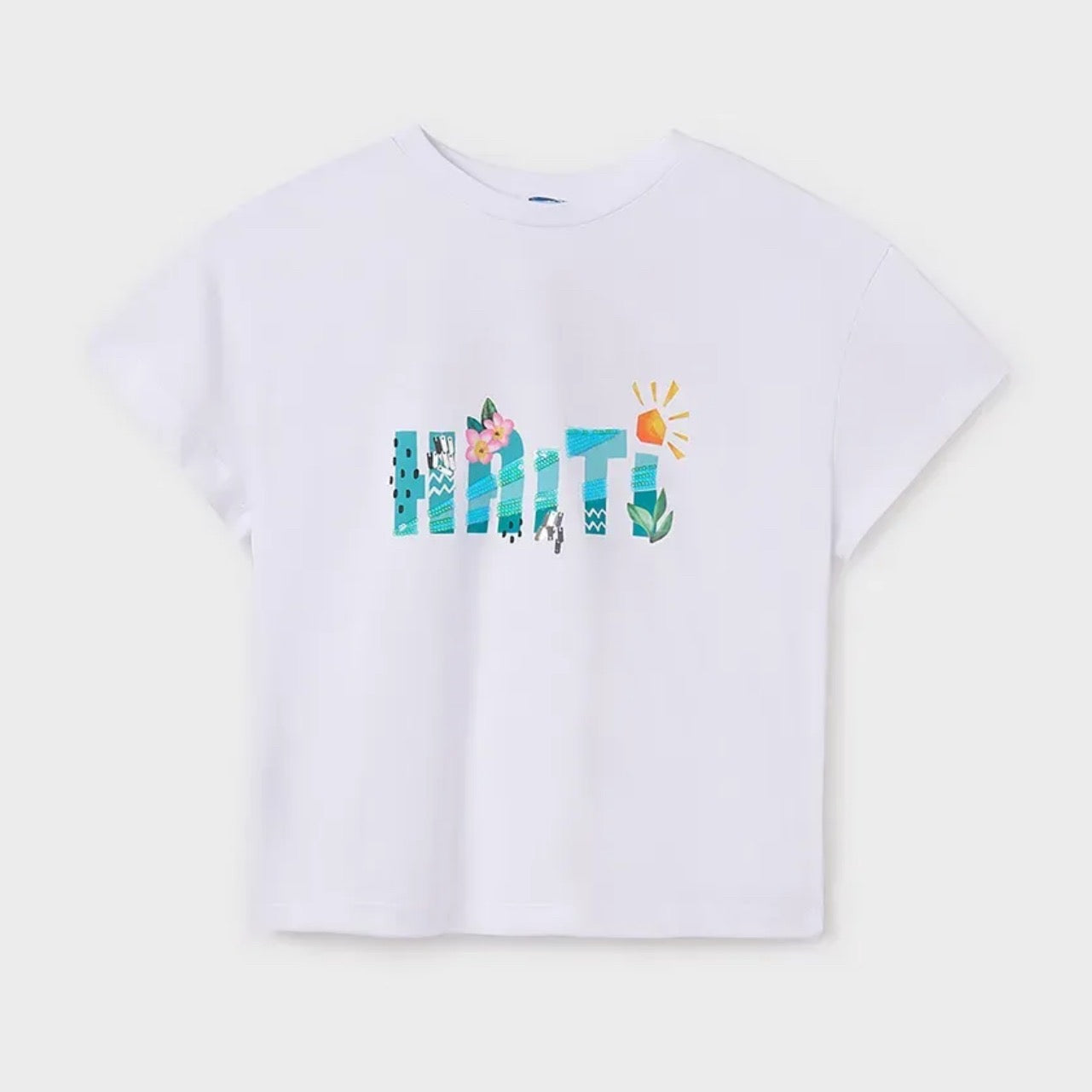 Mayoral Older Girls T-Shirt 6030 Haiti Clothing 10YRS / White,12YRS / White,14YRS / White